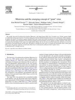 Mimivirus and the Emerging Concept of “Giant” Virus