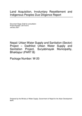 35173-015: Urban Water Supply and Sanitation (Sector) Project