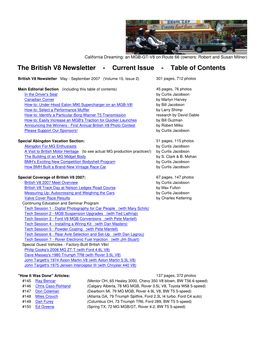 British V8 Newsletter (Aka MG V8 Newsletter)