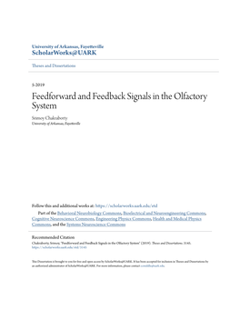 Feedforward and Feedback Signals in the Olfactory System Srimoy Chakraborty University of Arkansas, Fayetteville