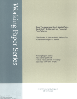 Does the Japanese Stock Market Price Bank Risk?: Evidence From