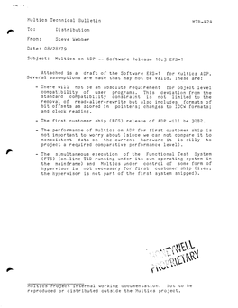 Multics Technical Bulletin MTB-424 To: Distribution From: Steve Webber Date: 08/28/79 Subject: Multics on ADP -- Software Releas