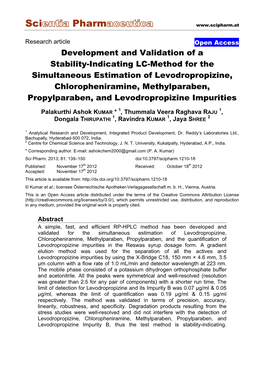 Development and Validation of a Stability-Indicating LC-Method For