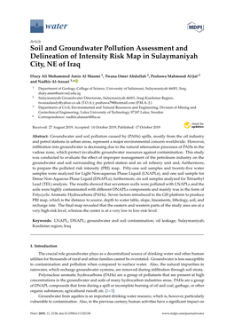 Soil and Groundwater Pollution Assessment and Delineation of Intensity Risk Map in Sulaymaniyah City, NE of Iraq