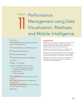 Performance Management Using Data Visualization, Mashups, and Mobile Intelligence