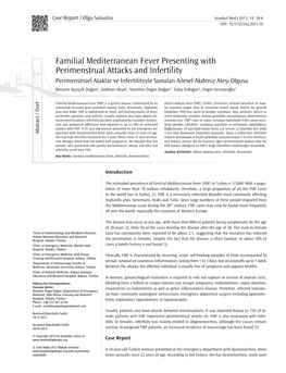 Familial Mediterranean Fever Presenting with Perimenstrual