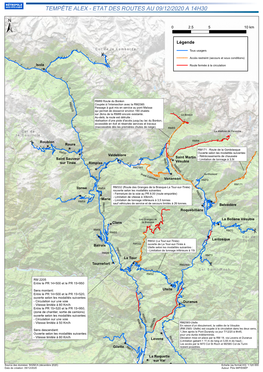 Tempête Alex - Etat Des Routes Au 09/12/2020 a 14H30