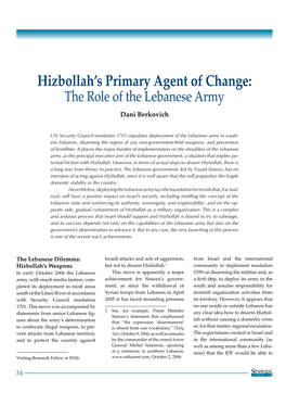 Hizbollah's Primary Agent of Change