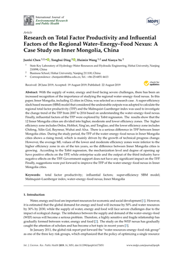 Research on Total Factor Productivity and Influential