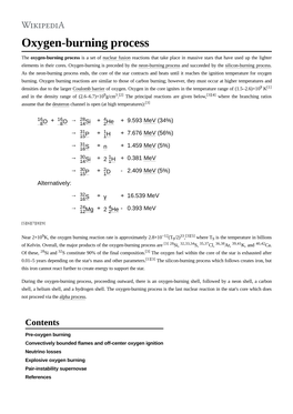 Oxygen-Burning Process