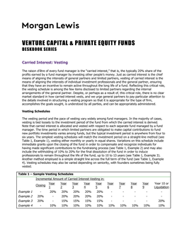 Carried Interest: Vesting