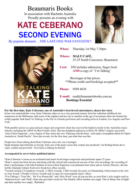 KATE CEBERANO SECOND EVENING by Popular Demand….THE LAST ONE WAS FANTASTIC!