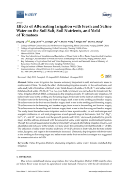 Effects of Alternating Irrigation with Fresh and Saline Water on the Soil