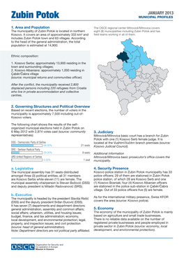 Zubin Potok MUNICIPAL PROFILES