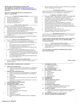 Neulasta (Pegfilgrastim) Is a Covalent Conjugate of Recombinant Methionyl Human G-CSF (Filgrastim) and Monomethoxypolyethylene Glycol