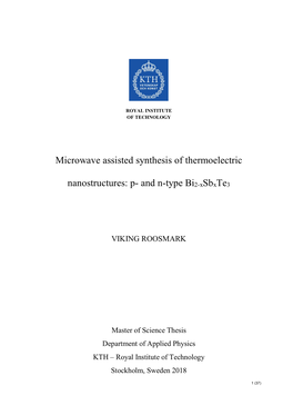 Microwave Assisted Synthesis of Thermoelectric Nanostructures