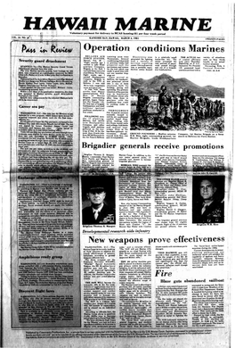 Operation Conditions Marines BELLOWS AIR Training Area Near Electricity' Was in a Relatively Small the ACTUAL Test Variety of 'Situations FORCE STATION, Waimanalo