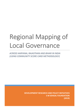 Project Report Regional Mapping of Local Governance