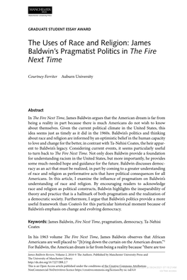 The Uses of Race and Religion: James Baldwin's Pragmatist Politics