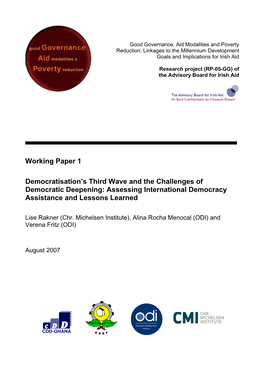 Democratisation's Third Wave and the Challenges of Democratic Deepening