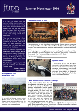 Summer Newsletter 2016