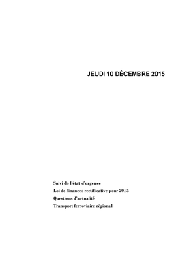 Jeudi 10 Décembre 2015