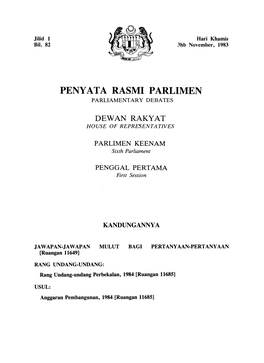 Penyata Rasmi Parlimen Parliamentary Debates