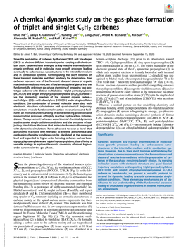 A Chemical Dynamics Study on the Gas-Phase Formation of Triplet and Singlet C5H2 Carbenes Chao Hea,1, Galiya R