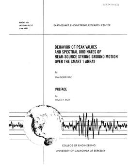 Behavior of Peak Values and Spectral Ordinates of Near-Source Strong Ground Motion Over the Smart 1 Array