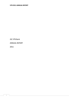 JSC VTB Bank ANNUAL REPORT 2011