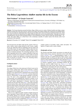 The Bolca Lagerstätten: Shallow Marine Life in the Eocene