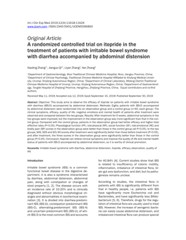 Original Article a Randomized Controlled Trial on Itopride in The