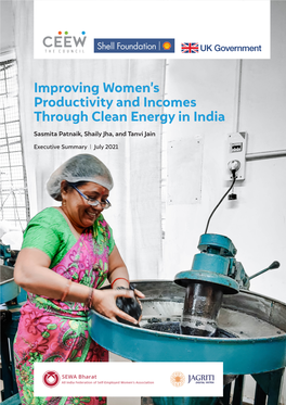 Improving Women's Productivity and Incomes Through Clean Energy In