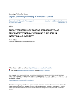 The Glycoproteins of Porcine Reproductive and Respiratory Syndrome Virus and Their Role in Infection and Immunity