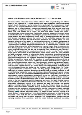 LACUCINAITALIANA.COM Data 28-11-2020 Pagina Foglio 1 / 2