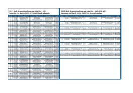 U9's Saturday 16 March 2019 OFFICIAL Match Schedule 2019