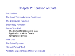 Chapter 2: Equation of State