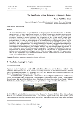 The Classification of Rural Settlements in Gjirokastra Region