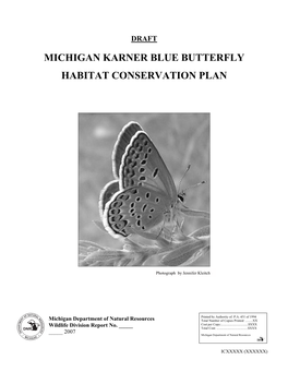 Michigan Karner Blue Butterfly HCP