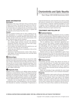 Chorioretinitis and Optic Neuritis