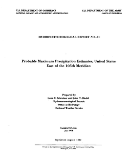 Probable Maximum Precipitation Estimates, United States East of the L05th Meridian