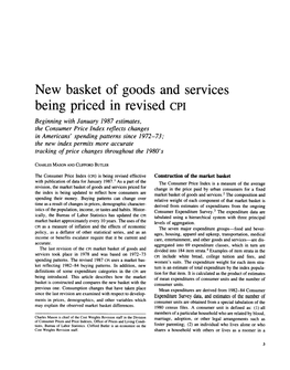 New Basket of Goods and Services Being Priced in Revised