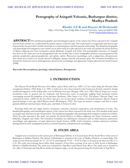 Petrography of Asirgarh Volcanic, Burhanpur District, Madhya Pradesh