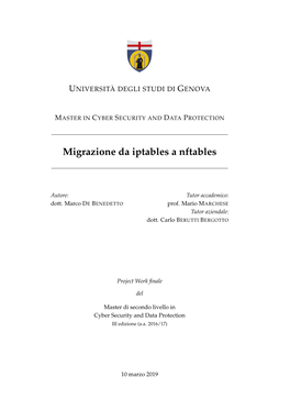 Migrazione Da Iptables a Nftables