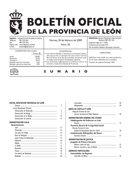 Boletín Oficial De La Provincia De León