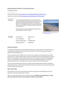 Bathing Water Profile for Lossiemouth (East)