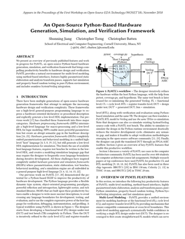 Pymtl As an Open-Source Python-Based Hardware Generation, Simulation, and Verification Framework