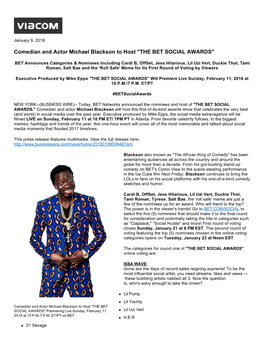 Comedian and Actor Michael Blackson to Host 