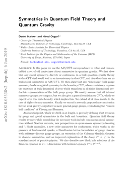 Symmetries in Quantum Field Theory and Quantum Gravity