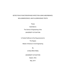 Detection of Bacteriophage Infection Using Absorbance